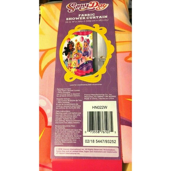 Sunny Day Bathroom Fabric Shower Curtain Nick Jr Cartoon Rox Blair Girl - Picture 2 of 4